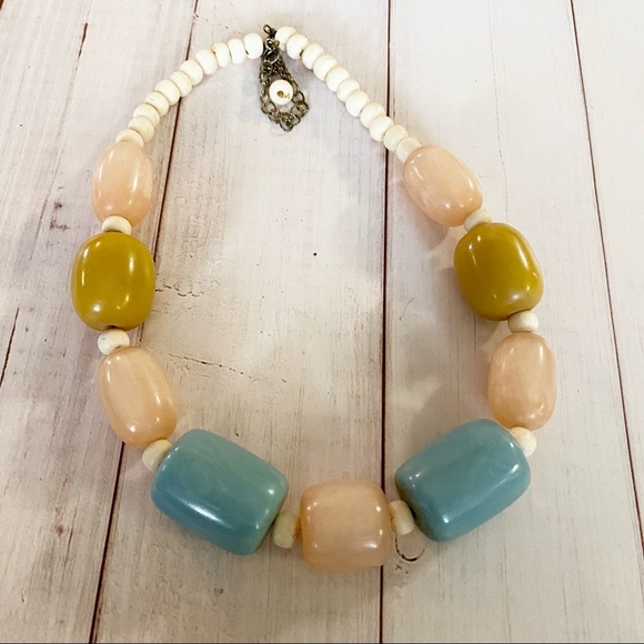 Beaded  Pastel Colored Necklace( Y2K) - Picture 1 of 5